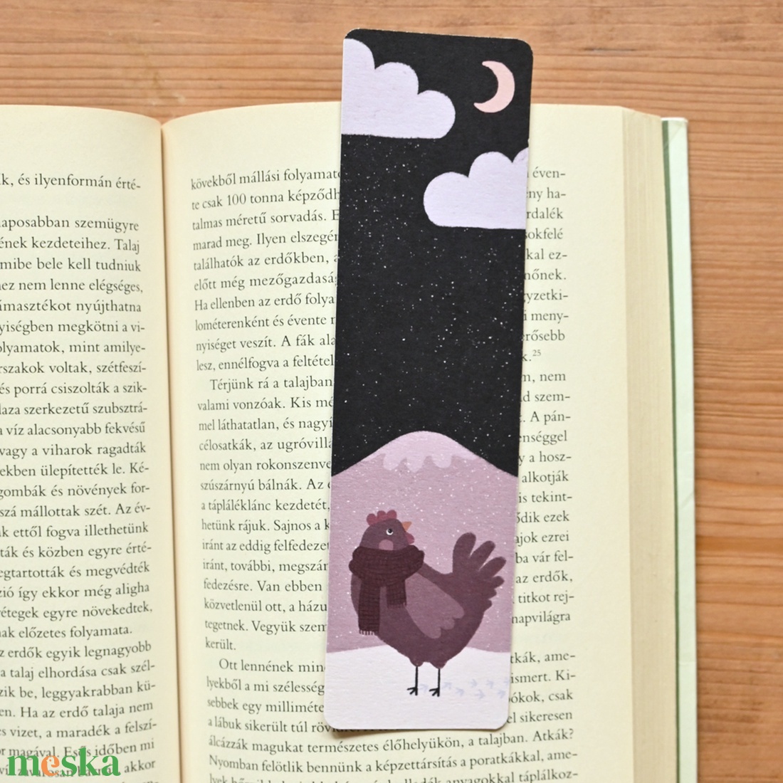 Könyvjelző - Téli tyúkos - könyv & zene - könyvjelző - Meska.hu