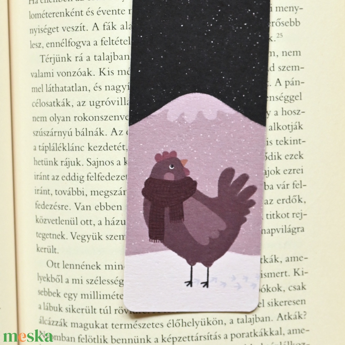 Könyvjelző - Téli tyúkos - könyv & zene - könyvjelző - Meska.hu