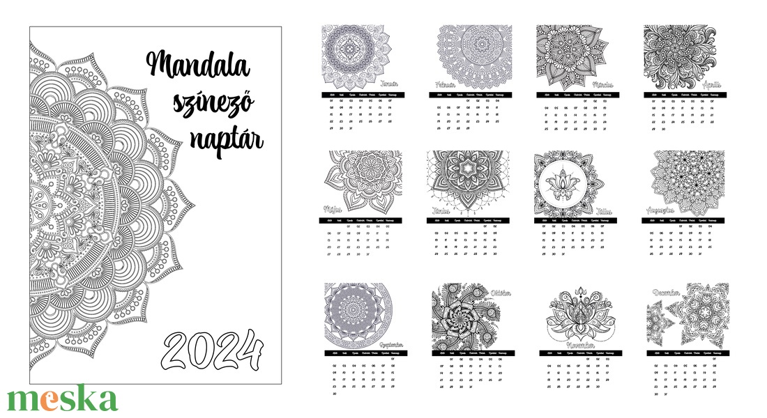 A4 naptár, falinaptár, felnőtt színező, színező naptár, mandala színező, 2024 naptár, mandala - otthon & életmód - papír, írószer - naptár & tervező - Meska.hu A4 naptár, falinaptár, felnőtt színező, színező naptár, mandala színező, 2024 naptár, mandala - otthon & életmód - papír, írószer - naptár & tervező - Meska.hu