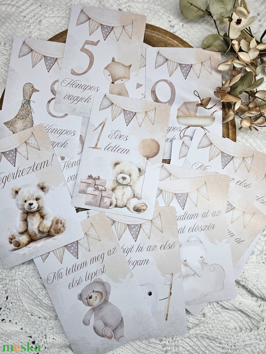 Baba hónapkártya mérföldkőkártya - baba - mama - babafotózás - baba mérföldkő kártyák - Meska.hu