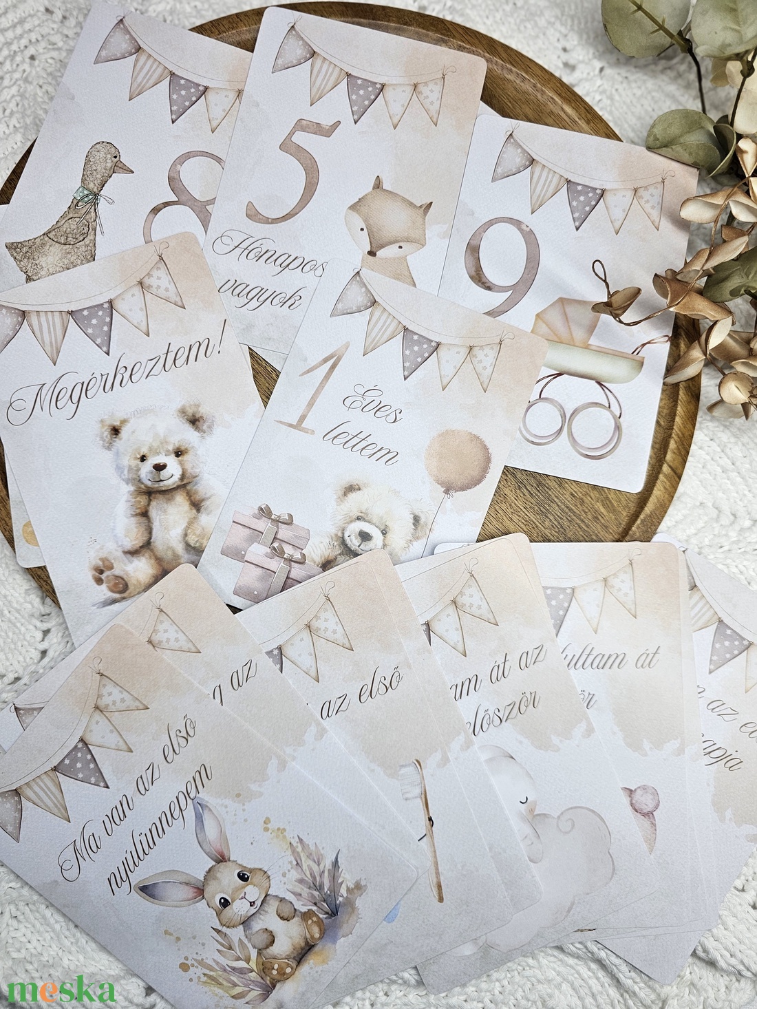 Baba hónapkártya mérföldkőkártya - baba - mama - babafotózás - baba mérföldkő kártyák - Meska.hu