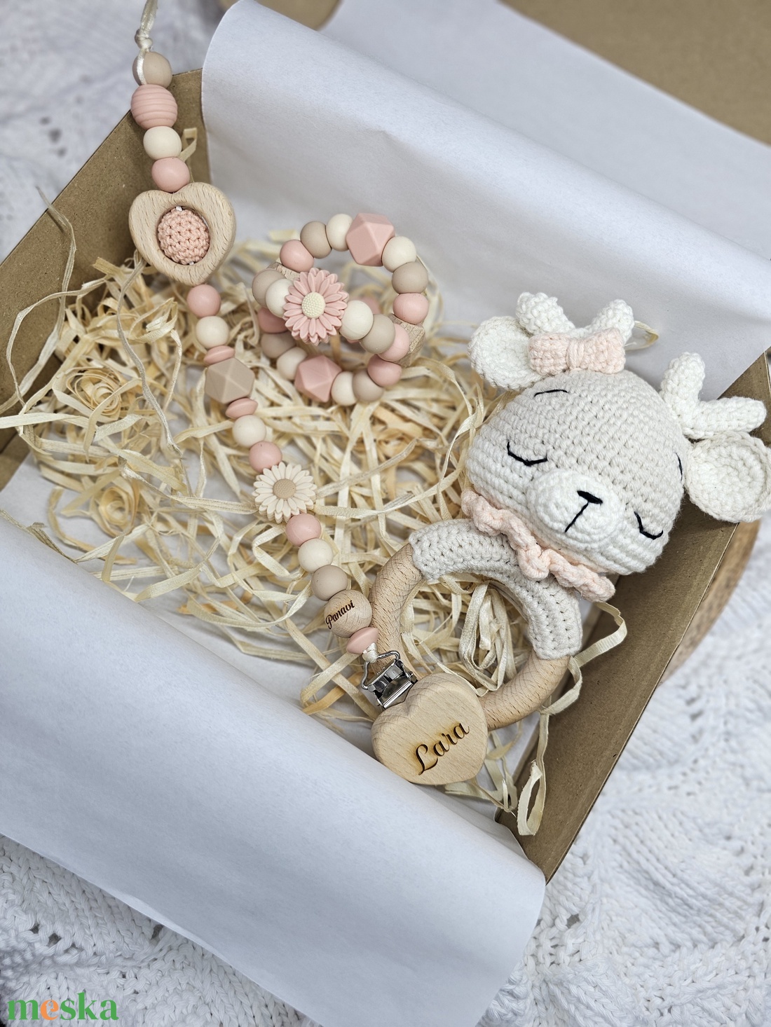 Első Ajándékom Babaköszöntő ajándékbox  - baba - mama - baba játékok - cumilánc - Meska.hu