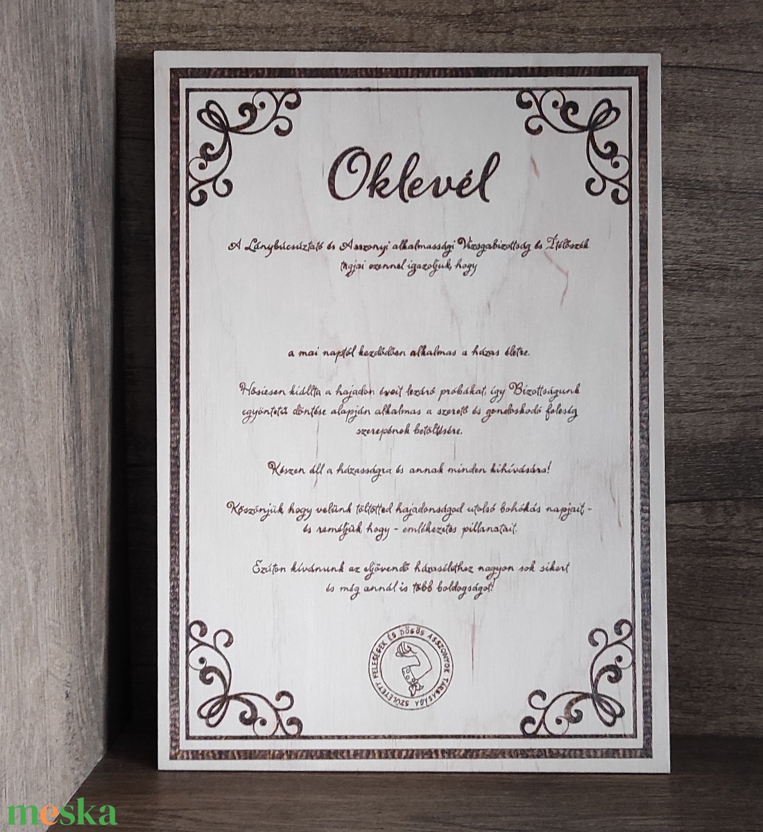 Lánybúcsús oklevél - esküvő - lánybúcsú - Meska.hu