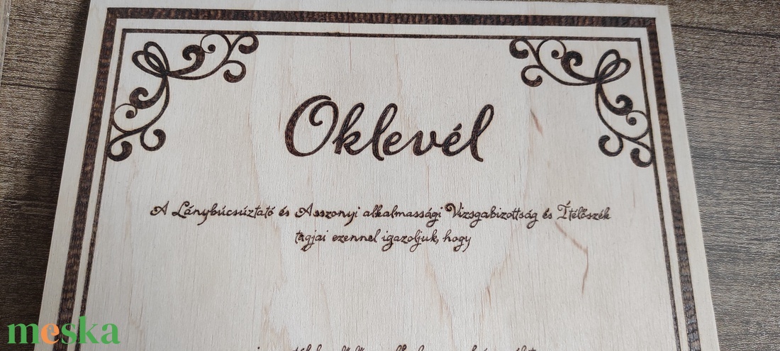 Lánybúcsús oklevél - esküvő - lánybúcsú - Meska.hu