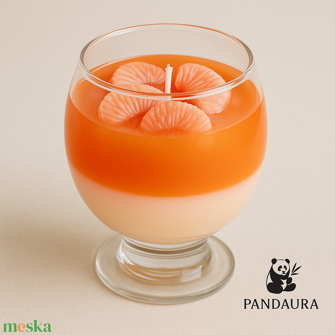 Narancs-desszert gyertya � Pandaura kézműves szójaviasz gyertya - kellékek & szerszámok - vegyes alapanyag - gyertya alapanyag - szójaviasz gyertya alapanyag - Meska.hu