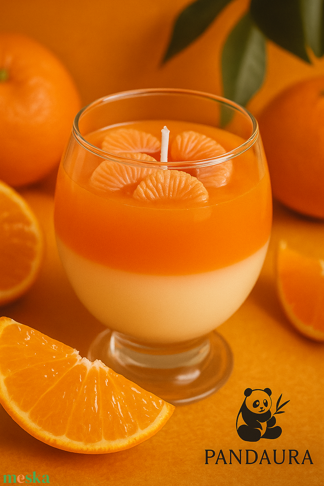 Narancs-desszert gyertya � Pandaura kézműves szójaviasz gyertya - kellékek & szerszámok - vegyes alapanyag - gyertya alapanyag - szójaviasz gyertya alapanyag - Meska.hu
