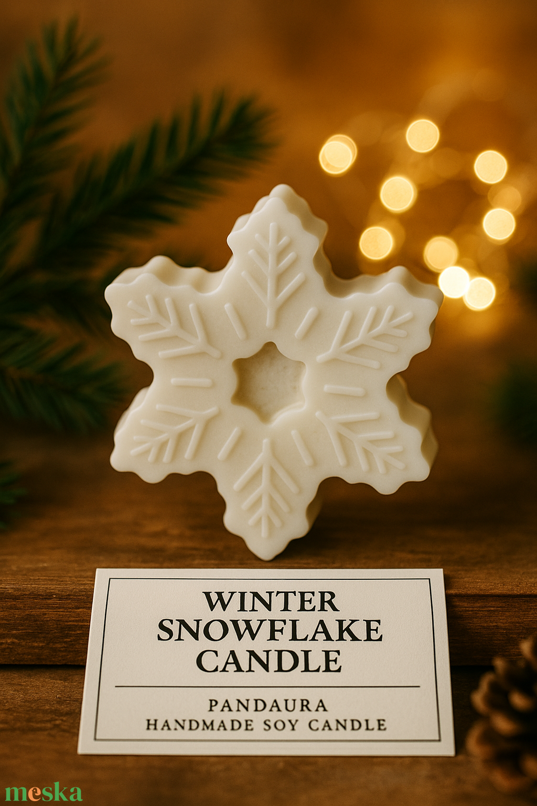 Téli békesség ajándékcsomag � Angyalszárny és Hópehely kézműves gyertya - kellékek & szerszámok - vegyes alapanyag - gyertya alapanyag - szójaviasz gyertya alapanyag - Meska.hu