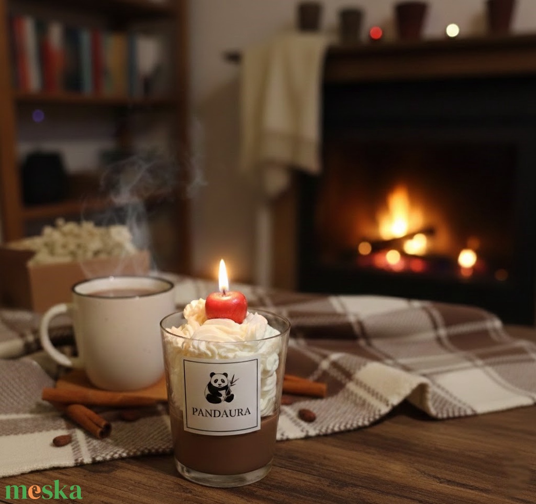 Csokis-Vaníliás Pohárgyertya - Prémium Szójaviasz Desszert Illat - otthon & életmód - gyertya, illat, aroma - gyertya - Meska.hu