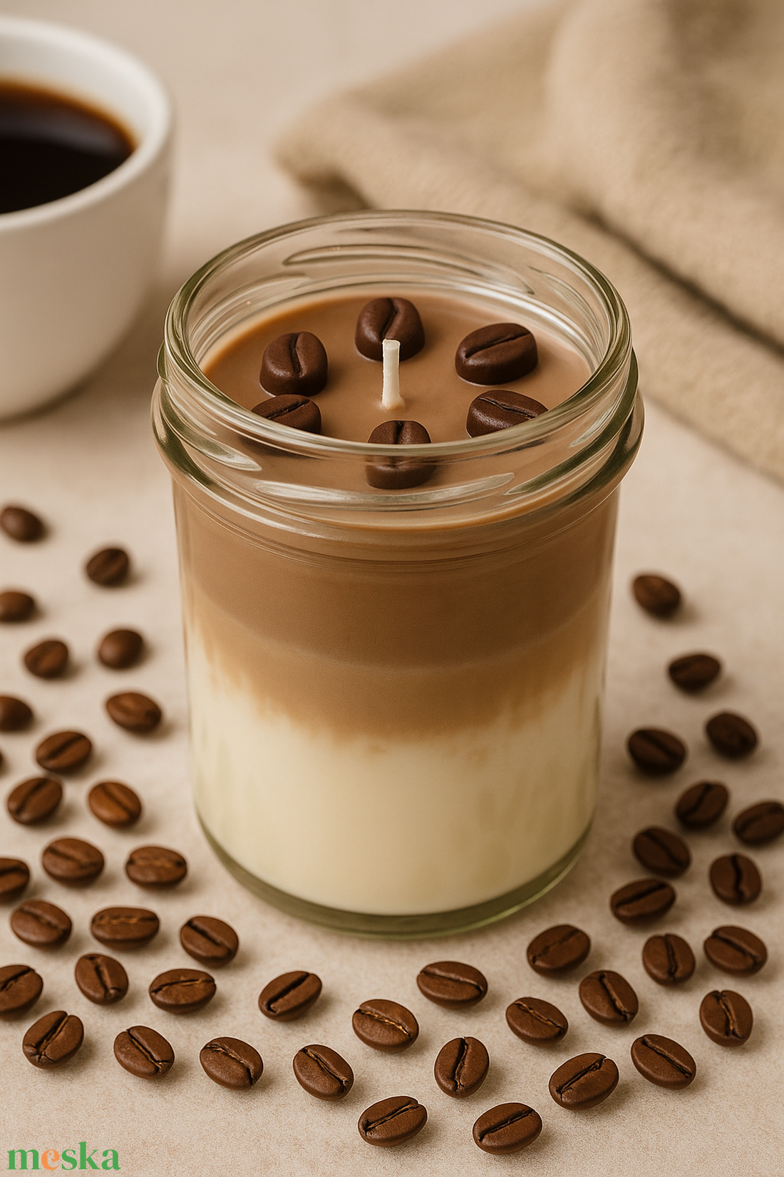 Pandaura Kávé-Vanília Szójaviasz Gyertya - otthon & életmód - gyertya, illat, aroma - gyertya - Meska.hu