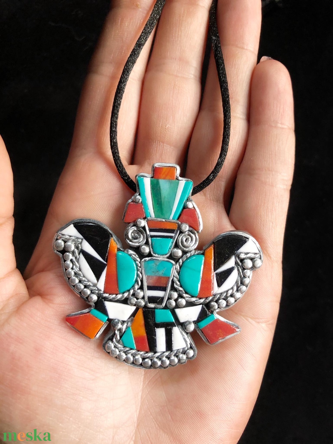 Navajo stílusú sas nyaklánc - ékszer - nyaklánc - medálos nyaklánc - Meska.hu