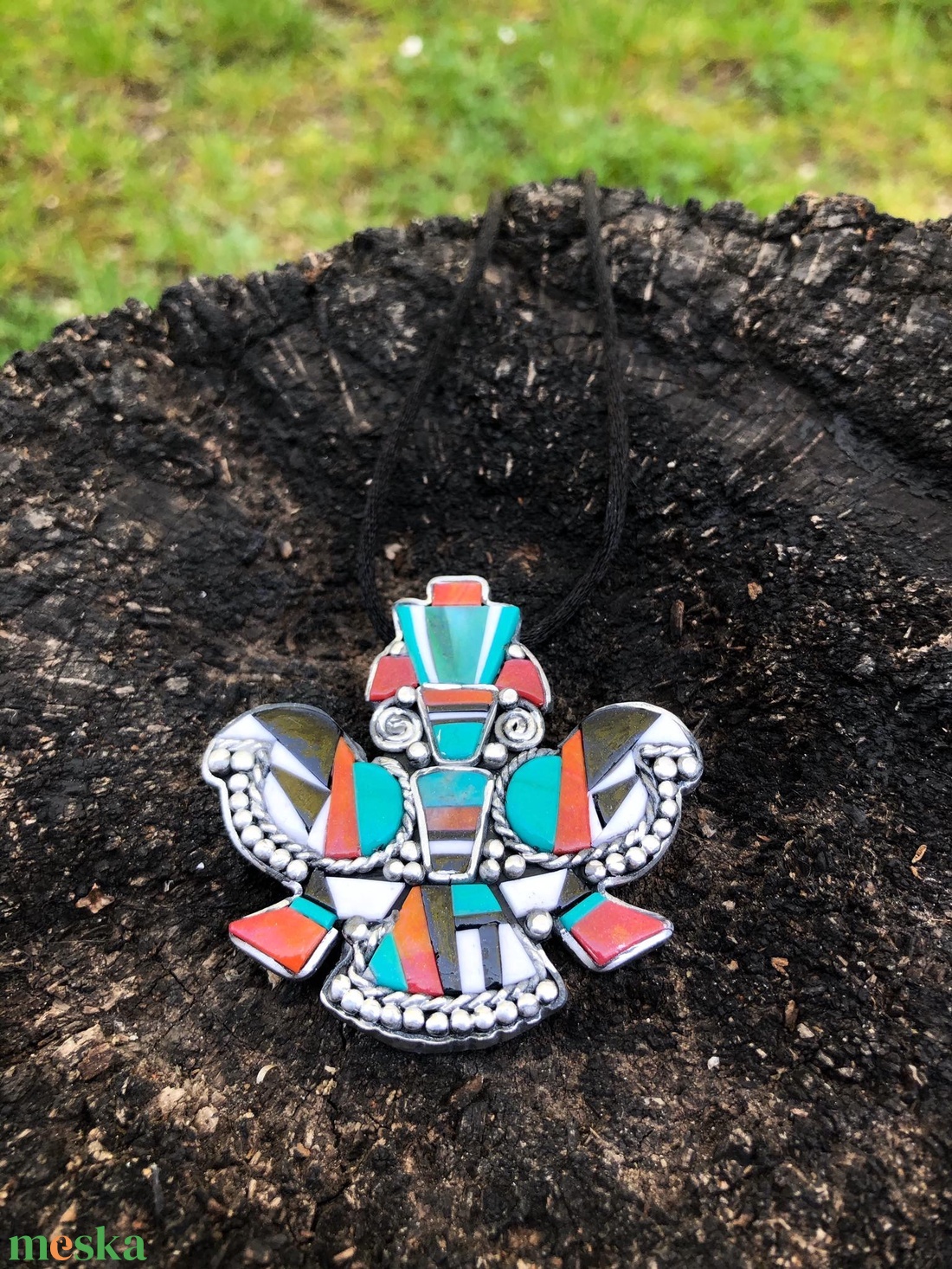 Navajo stílusú sas nyaklánc - ékszer - nyaklánc - medálos nyaklánc - Meska.hu