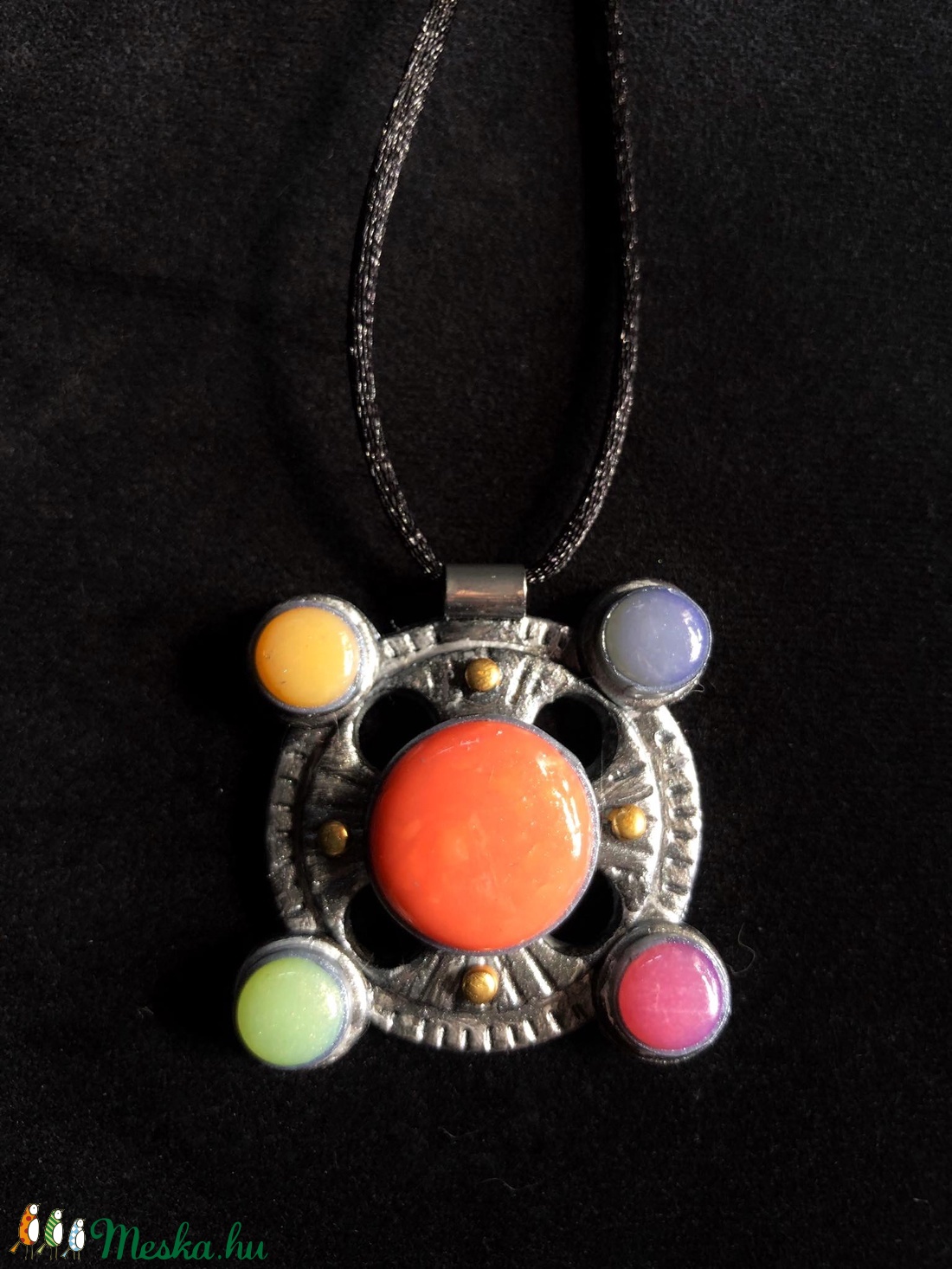 Színes csakra nyaklánc - ékszer - nyaklánc - medálos nyaklánc - Meska.hu