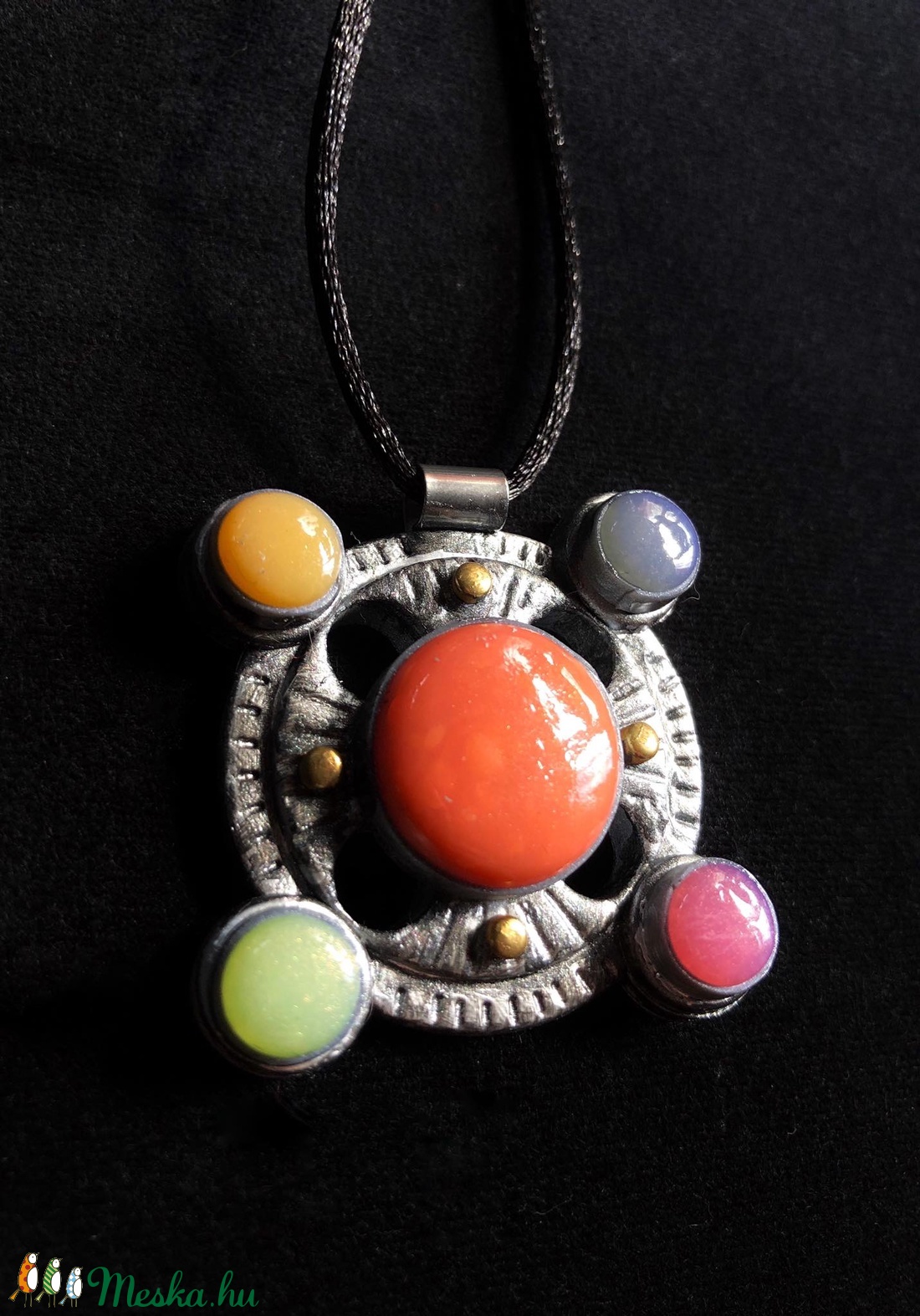 Színes csakra nyaklánc - ékszer - nyaklánc - medálos nyaklánc - Meska.hu