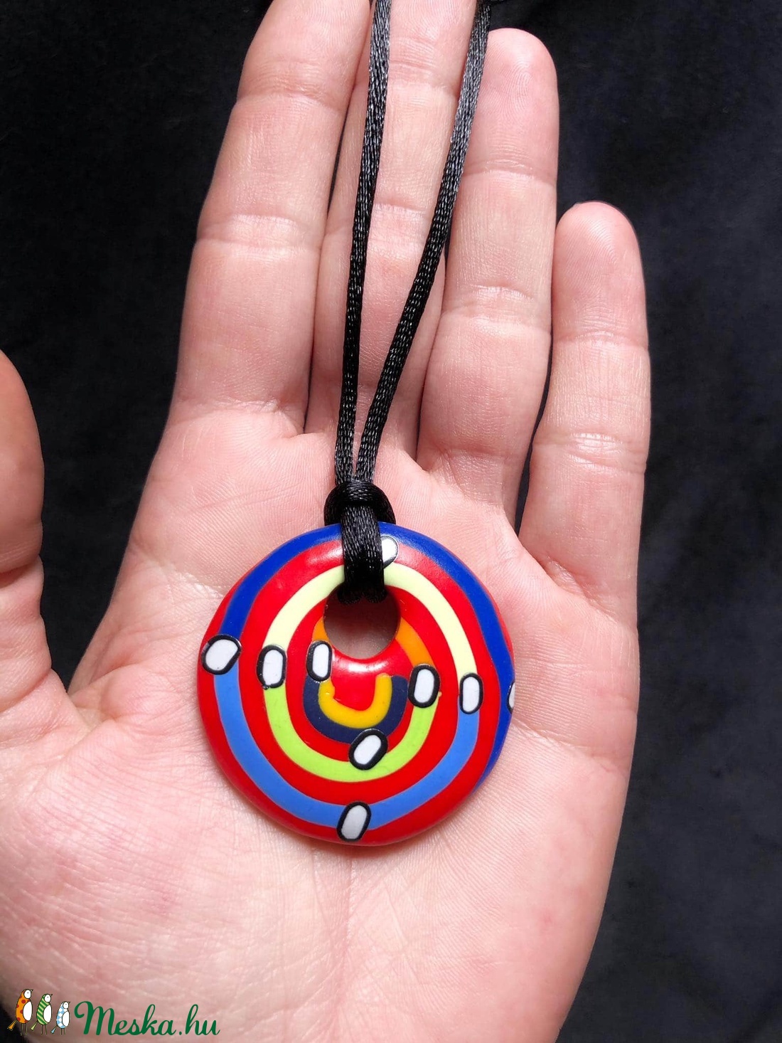 Hundertwasser stílusú nyaklánc - ékszer - nyaklánc - medálos nyaklánc - Meska.hu
