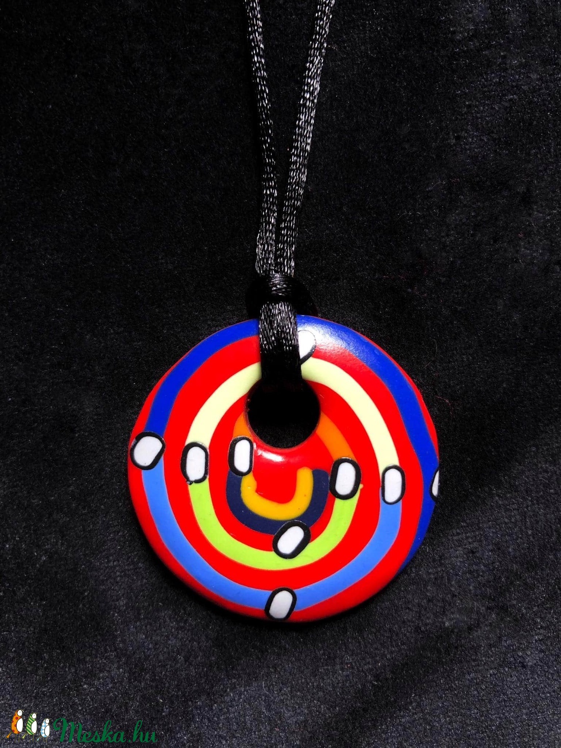 Hundertwasser stílusú nyaklánc - ékszer - nyaklánc - medálos nyaklánc - Meska.hu