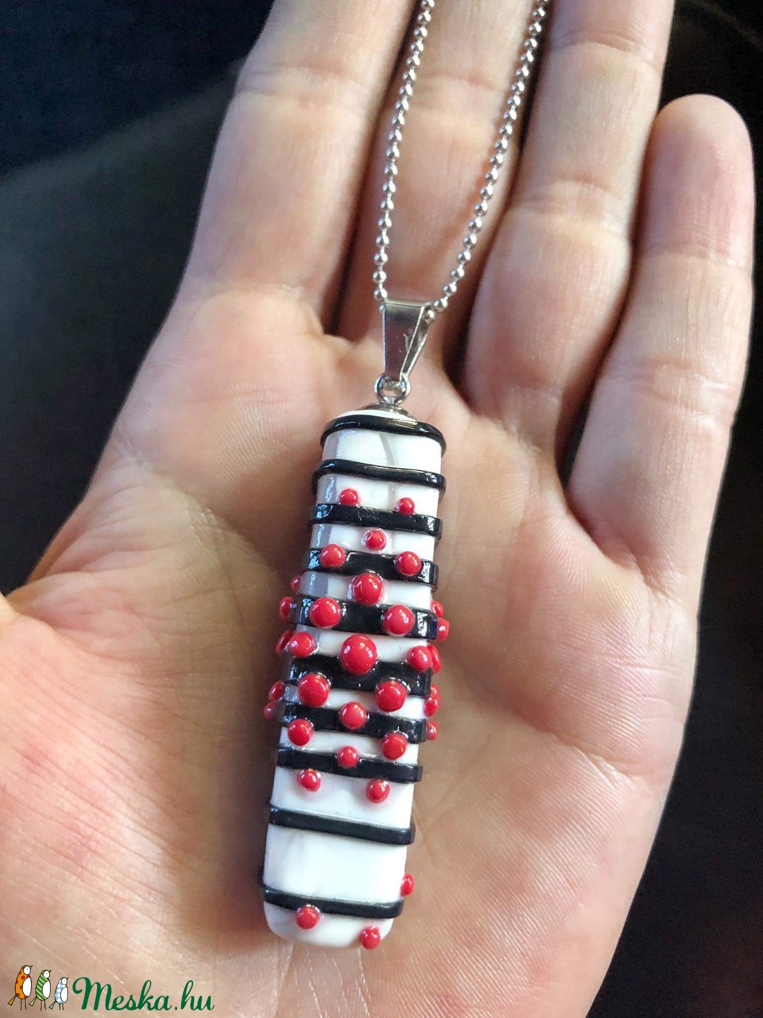 Csíkos amulett - ékszer - nyaklánc - medálos nyaklánc - Meska.hu