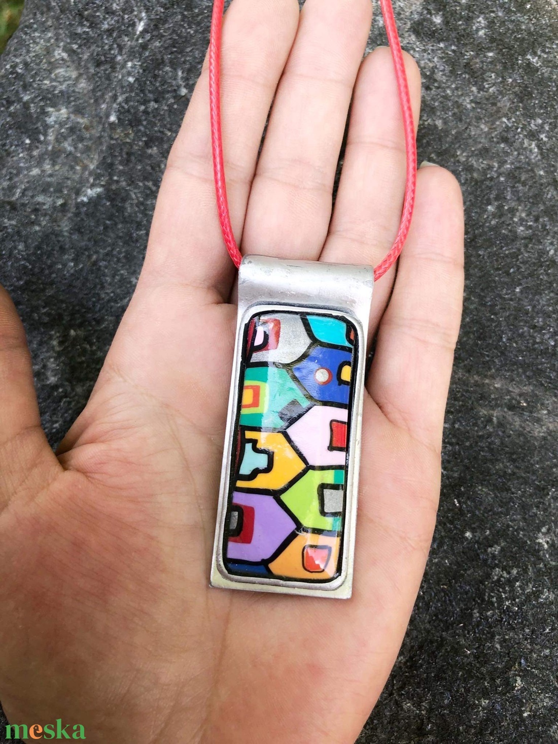 Hundertwasser stílusú ékszerszett - ékszer - ékszerszett - Meska.hu