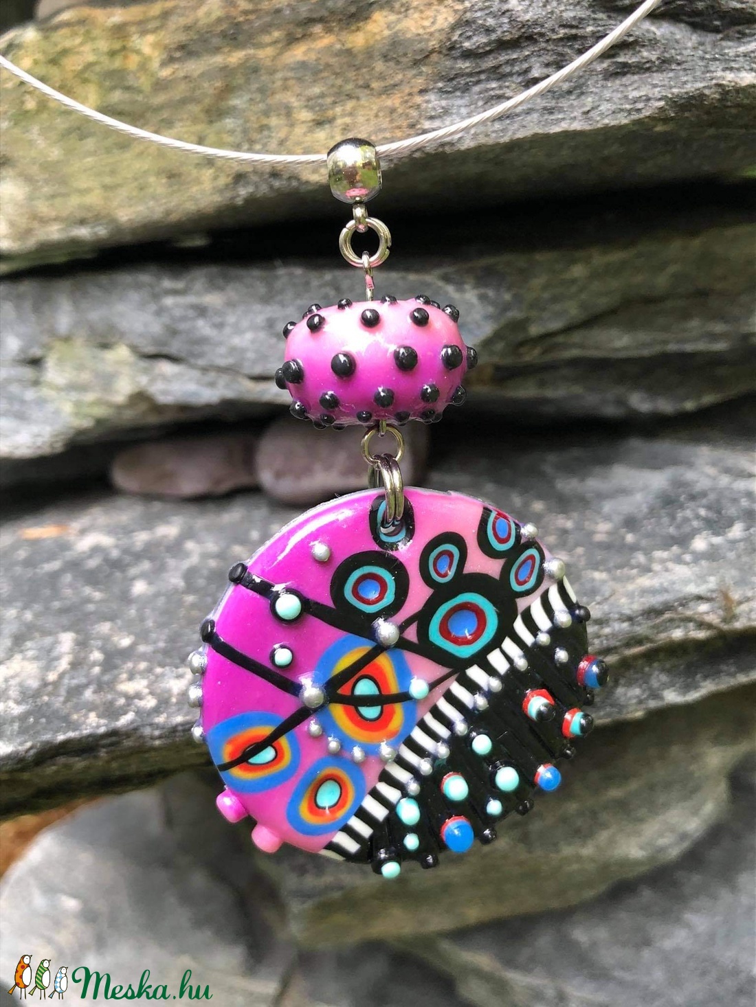 �Pink Space nyaklánc - ékszer - nyaklánc - medálos nyaklánc - Meska.hu