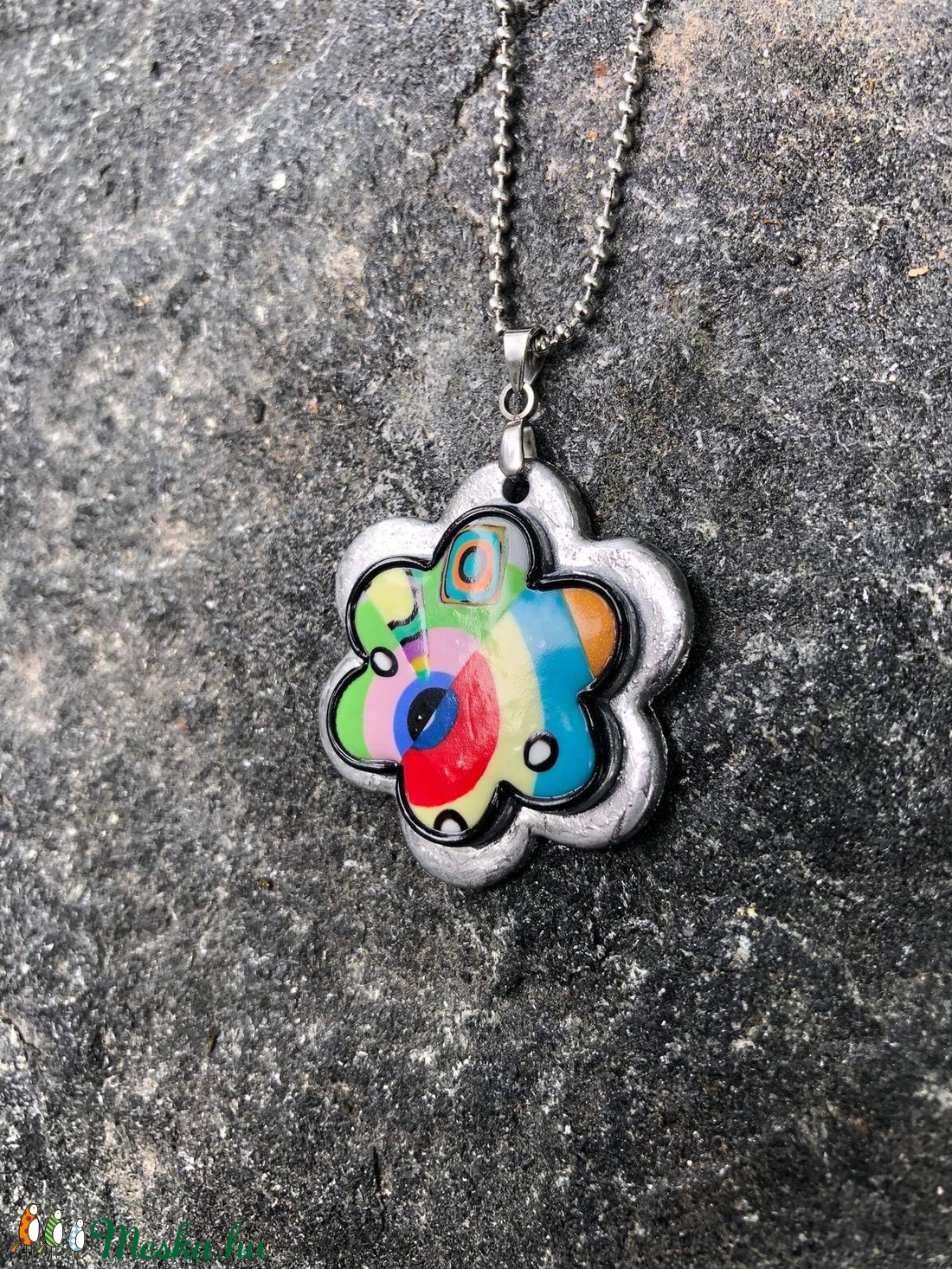 Hundertwasser stílusú virág nyaklánc - ékszer - nyaklánc - medálos nyaklánc - Meska.hu Hundertwasser stílusú virág nyaklánc - ékszer - nyaklánc - medálos nyaklánc - Meska.hu