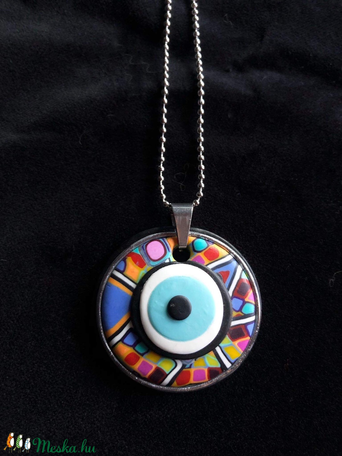 Evil eye nyaklánc (kicsi) - ékszer - nyaklánc - medálos nyaklánc - Meska.hu