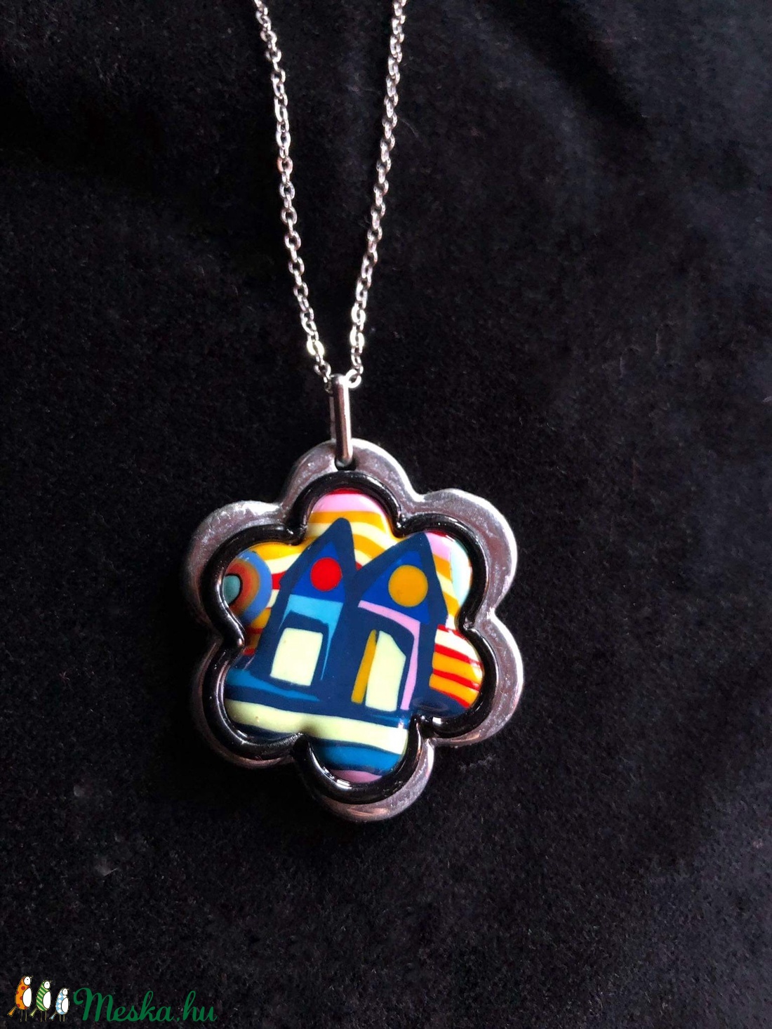 �Hundertwasser frower nyaklánc - ékszer - nyaklánc - medálos nyaklánc - Meska.hu