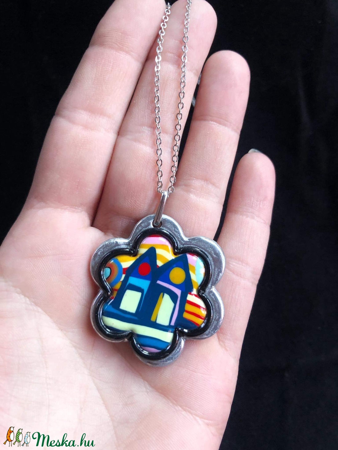 �Hundertwasser frower nyaklánc - ékszer - nyaklánc - medálos nyaklánc - Meska.hu