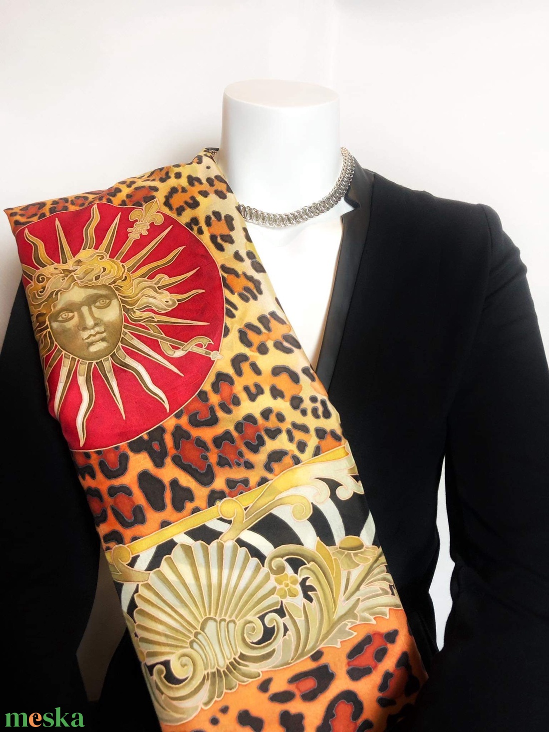 Kézzel festett selyemkendő �Baroque 90x90cm (pongé 8) - ruha & divat - sál, sapka, kendő - vállkendő - Meska.hu