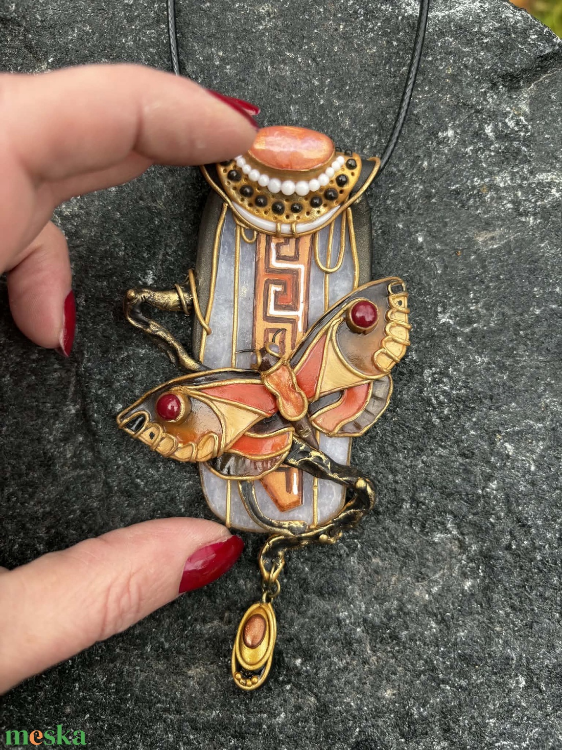 Antik pillangó nyaklánc - ékszer - nyaklánc - medálos nyaklánc - Meska.hu