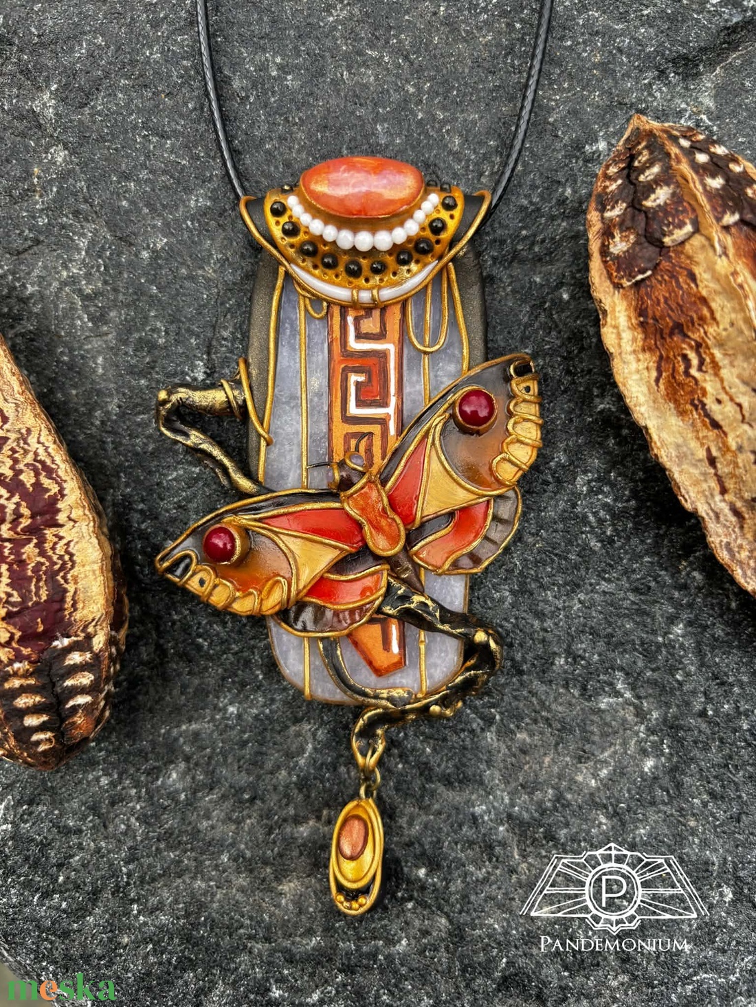 Antik pillangó nyaklánc - ékszer - nyaklánc - medálos nyaklánc - Meska.hu