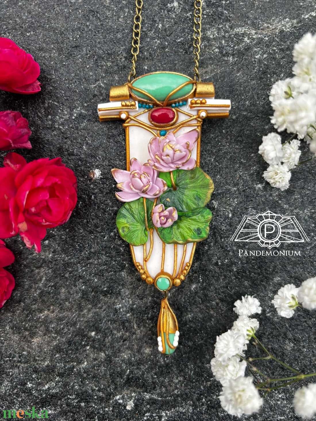 Lily nyaklánc - ékszer - nyaklánc - medálos nyaklánc - Meska.hu