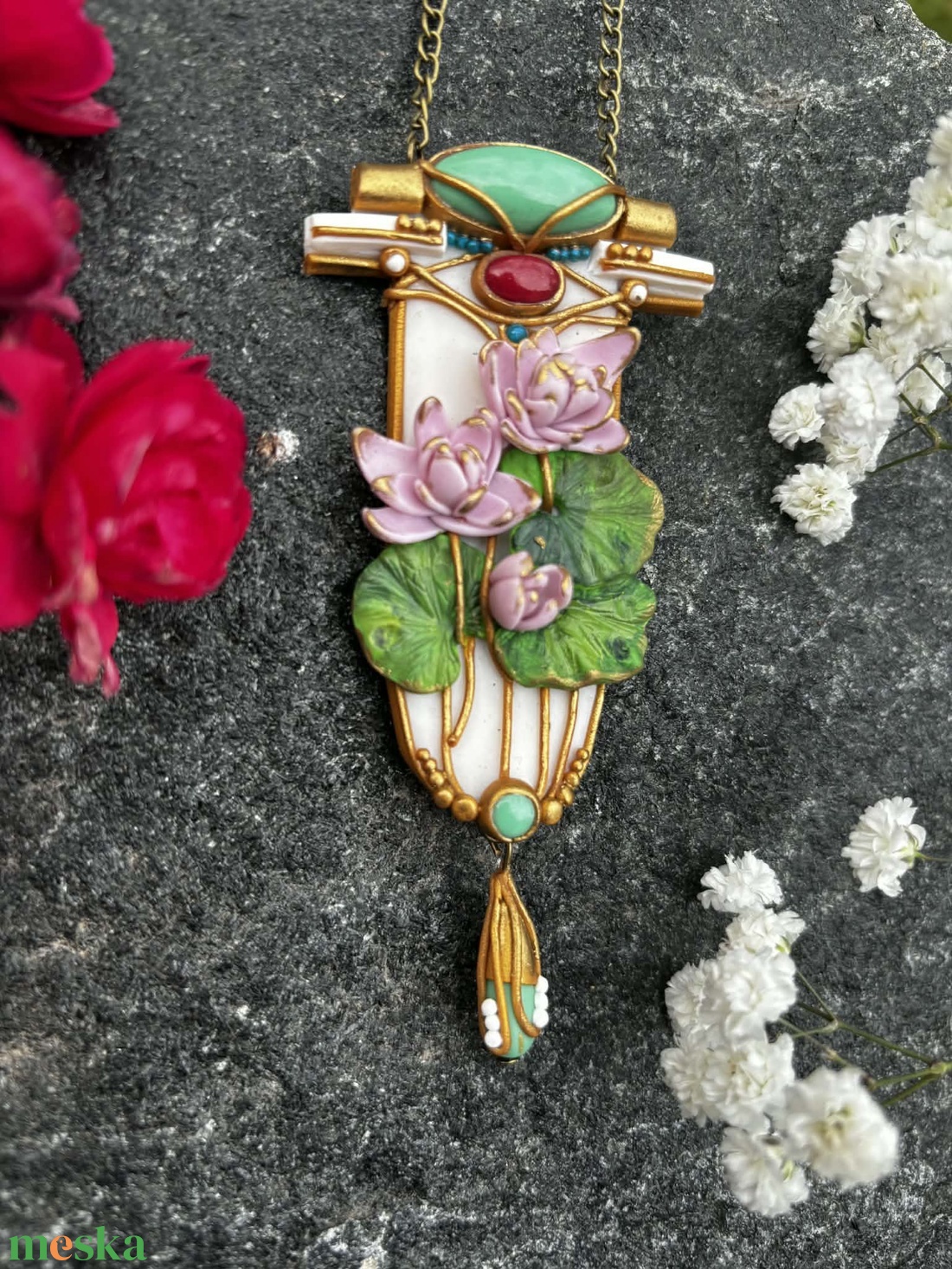 Lily nyaklánc - ékszer - nyaklánc - medálos nyaklánc - Meska.hu