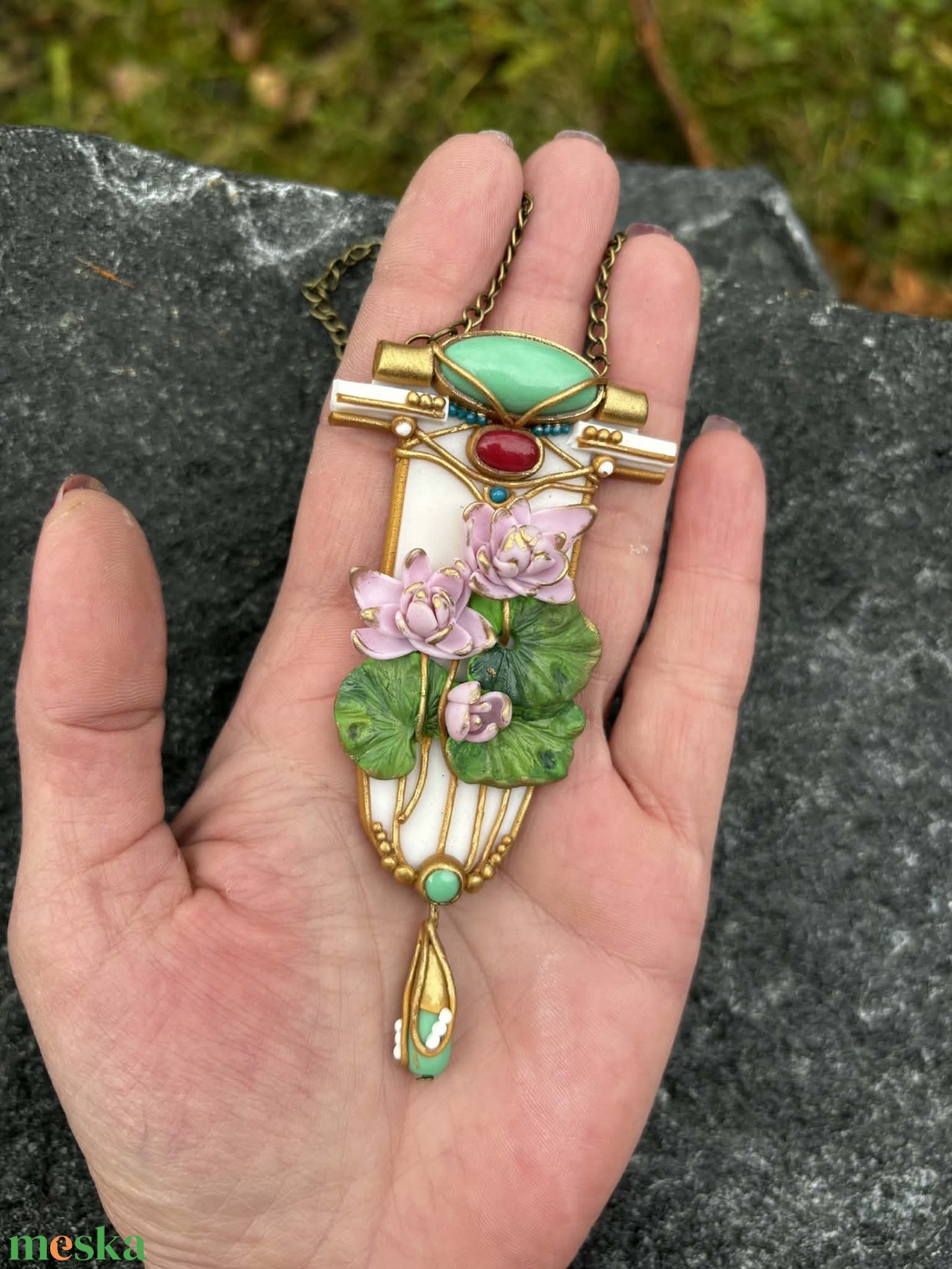 Lily nyaklánc - ékszer - nyaklánc - medálos nyaklánc - Meska.hu