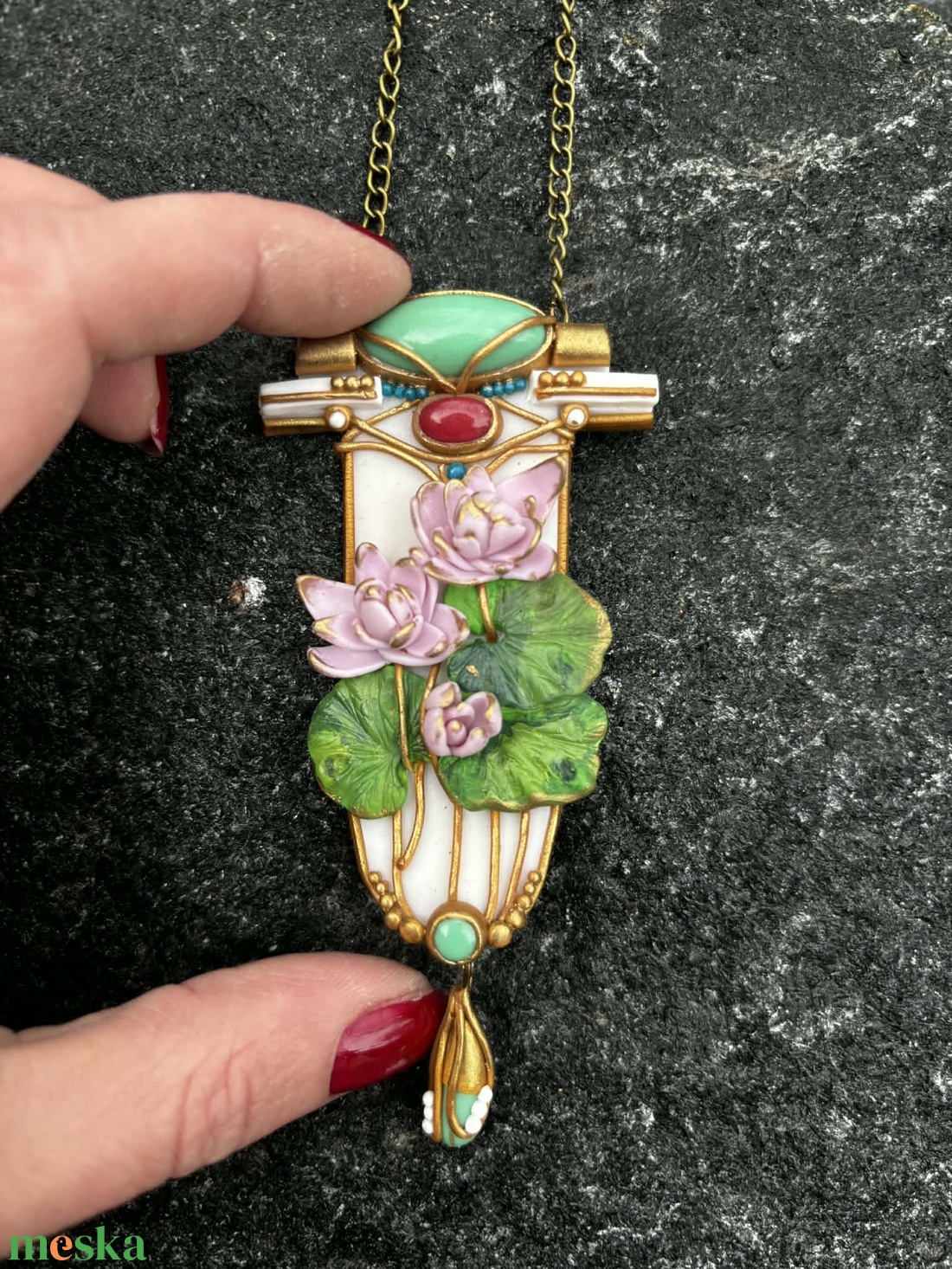 Lily nyaklánc - ékszer - nyaklánc - medálos nyaklánc - Meska.hu