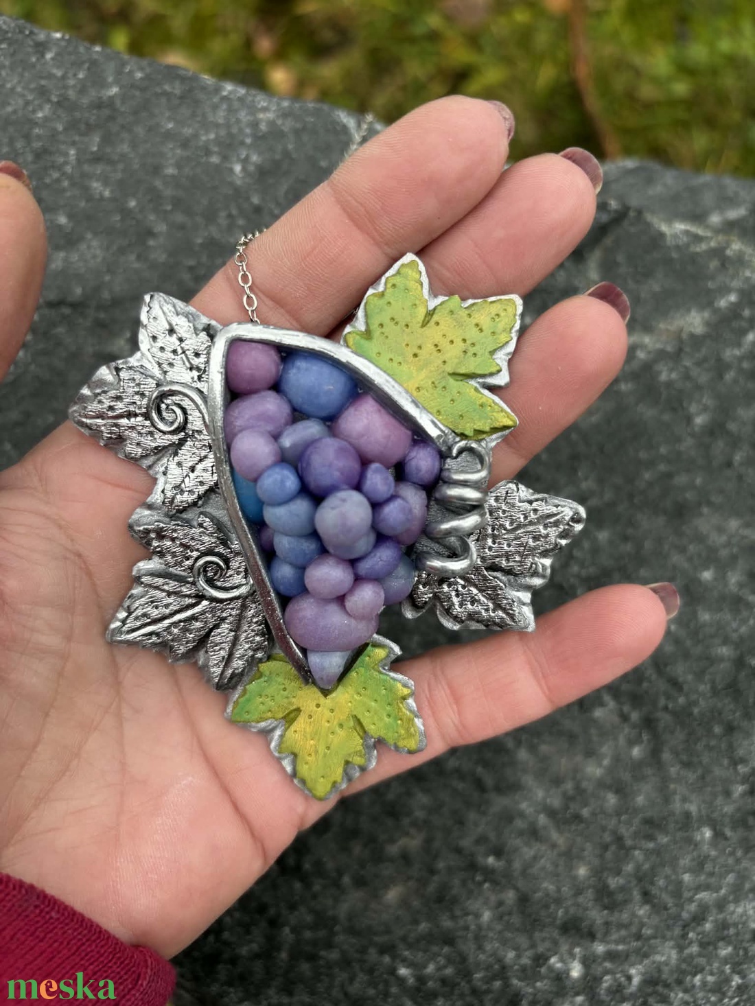 Antik hatású szőlő nyaklánc - ékszer - nyaklánc - medálos nyaklánc - Meska.hu