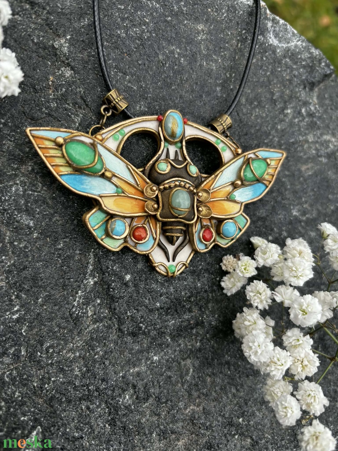 Antik pillangó nyaklánc - ékszer - nyaklánc - medálos nyaklánc - Meska.hu