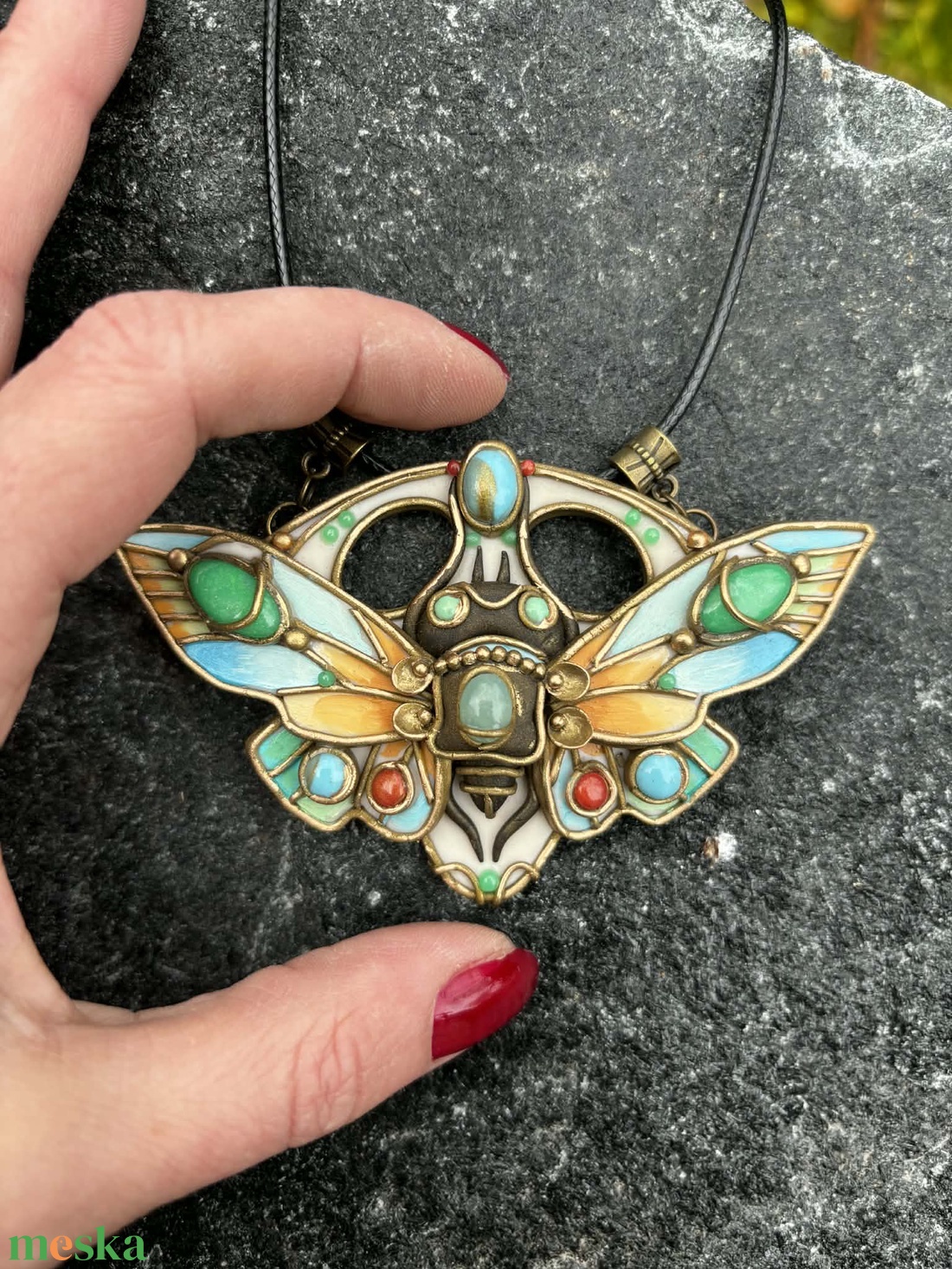 Antik pillangó nyaklánc - ékszer - nyaklánc - medálos nyaklánc - Meska.hu