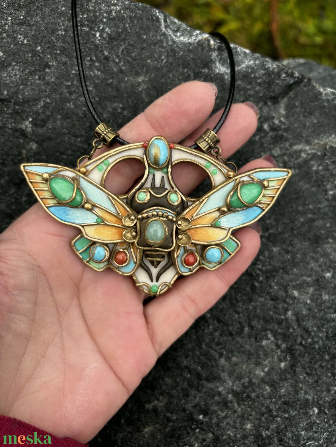 Antik pillangó nyaklánc - ékszer - nyaklánc - medálos nyaklánc - Meska.hu