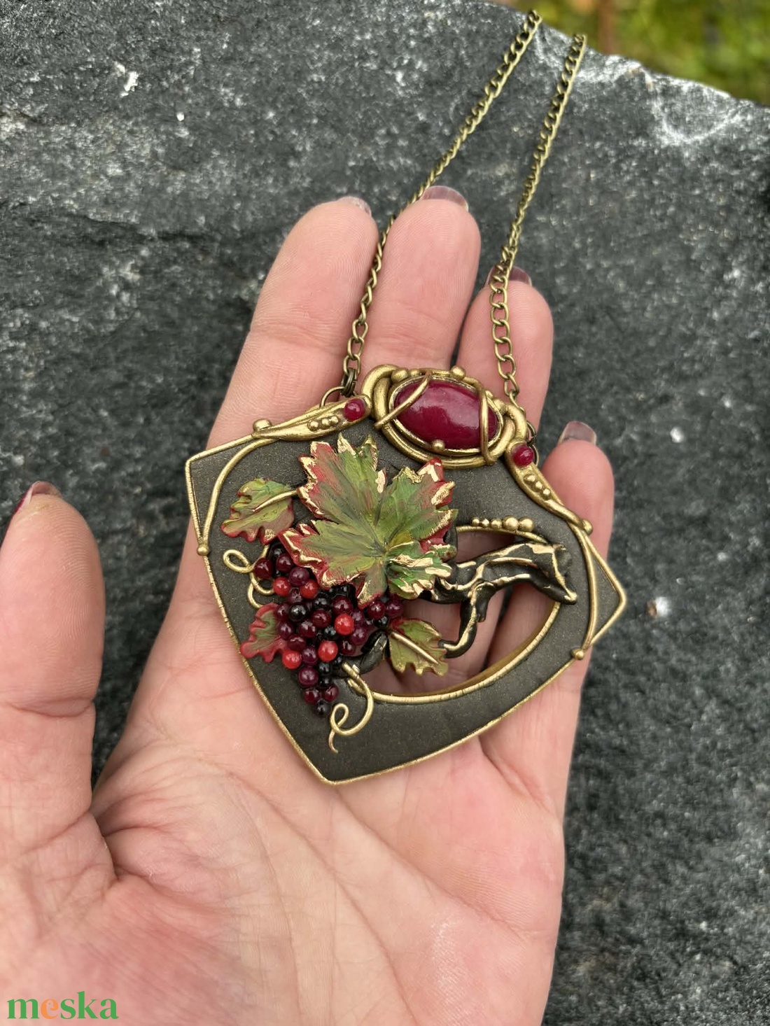 Antik szőlős nyaklánc - ékszer - nyaklánc - medálos nyaklánc - Meska.hu