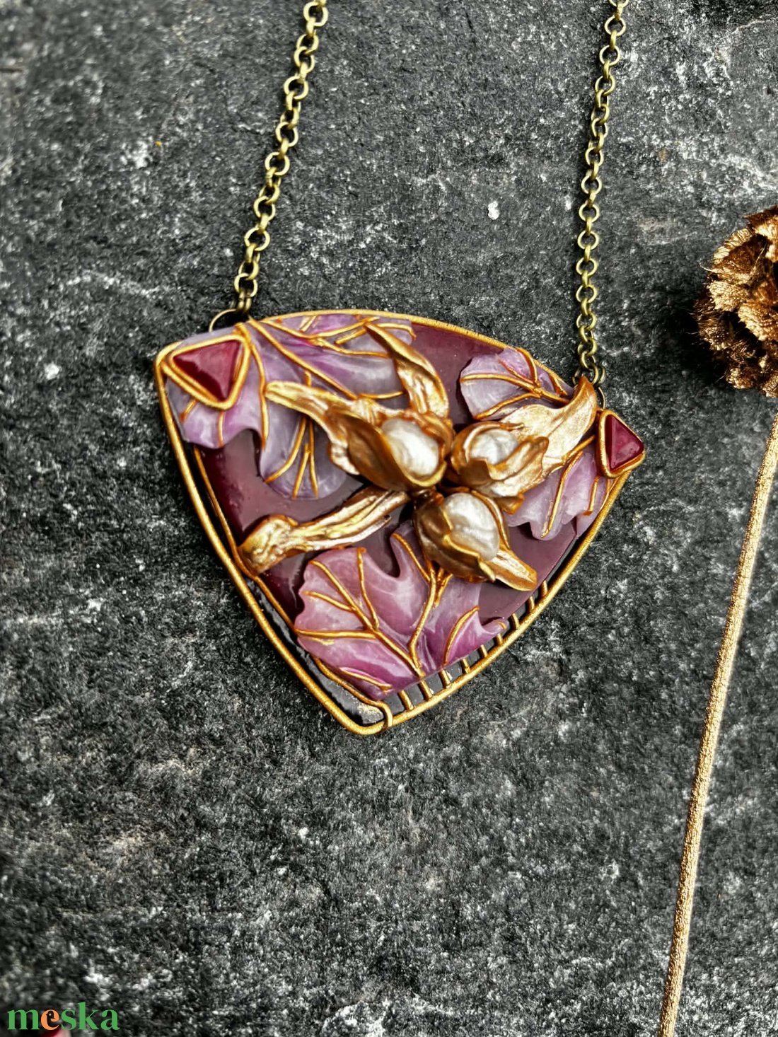 Antik mogyoró nyaklánc - ékszer - nyaklánc - medálos nyaklánc - Meska.hu