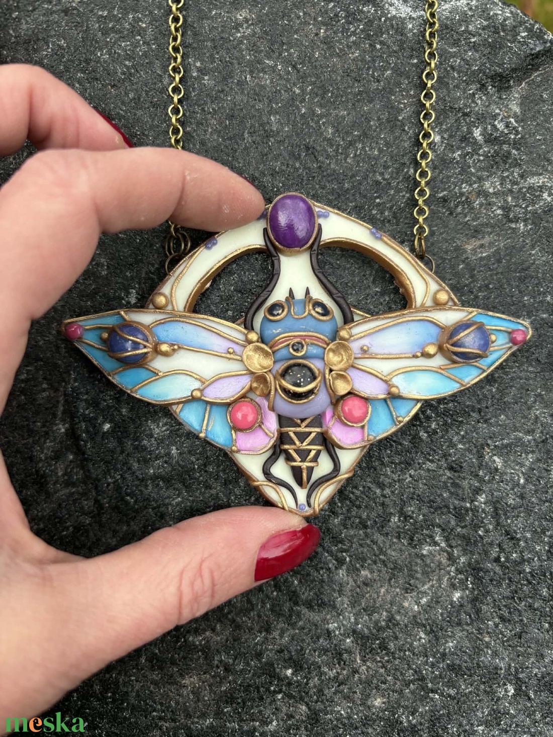Bohém pillangós nyaklánc - ékszer - nyaklánc - medálos nyaklánc - Meska.hu