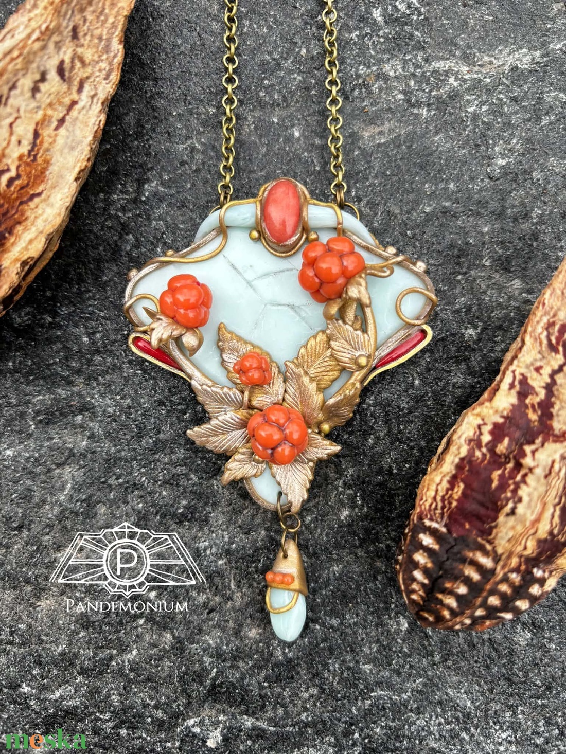 Antik málnás nyaklánc - ékszer - nyaklánc - medálos nyaklánc - Meska.hu