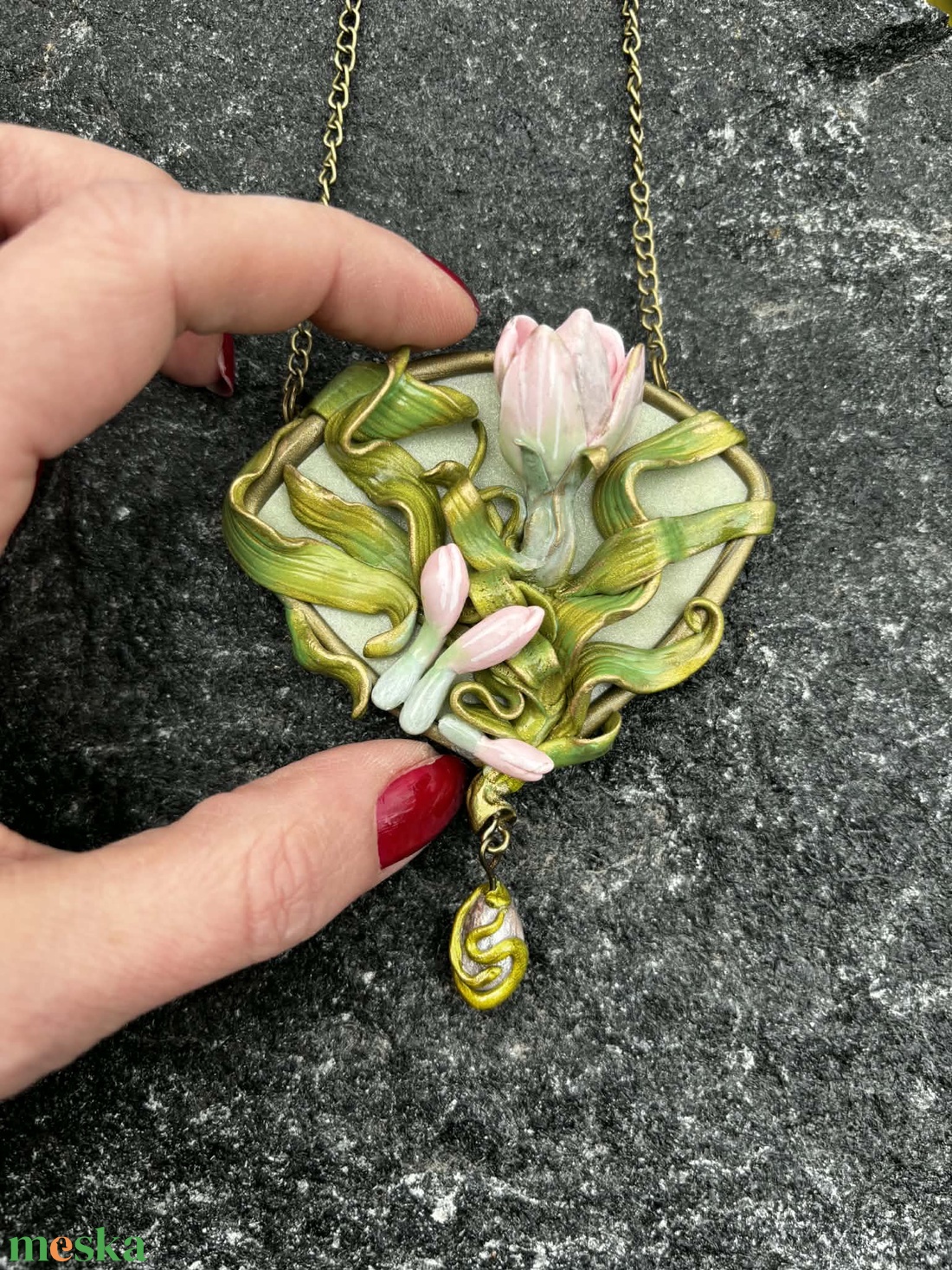 Antik kikerics nyaklánc - ékszer - nyaklánc - medálos nyaklánc - Meska.hu