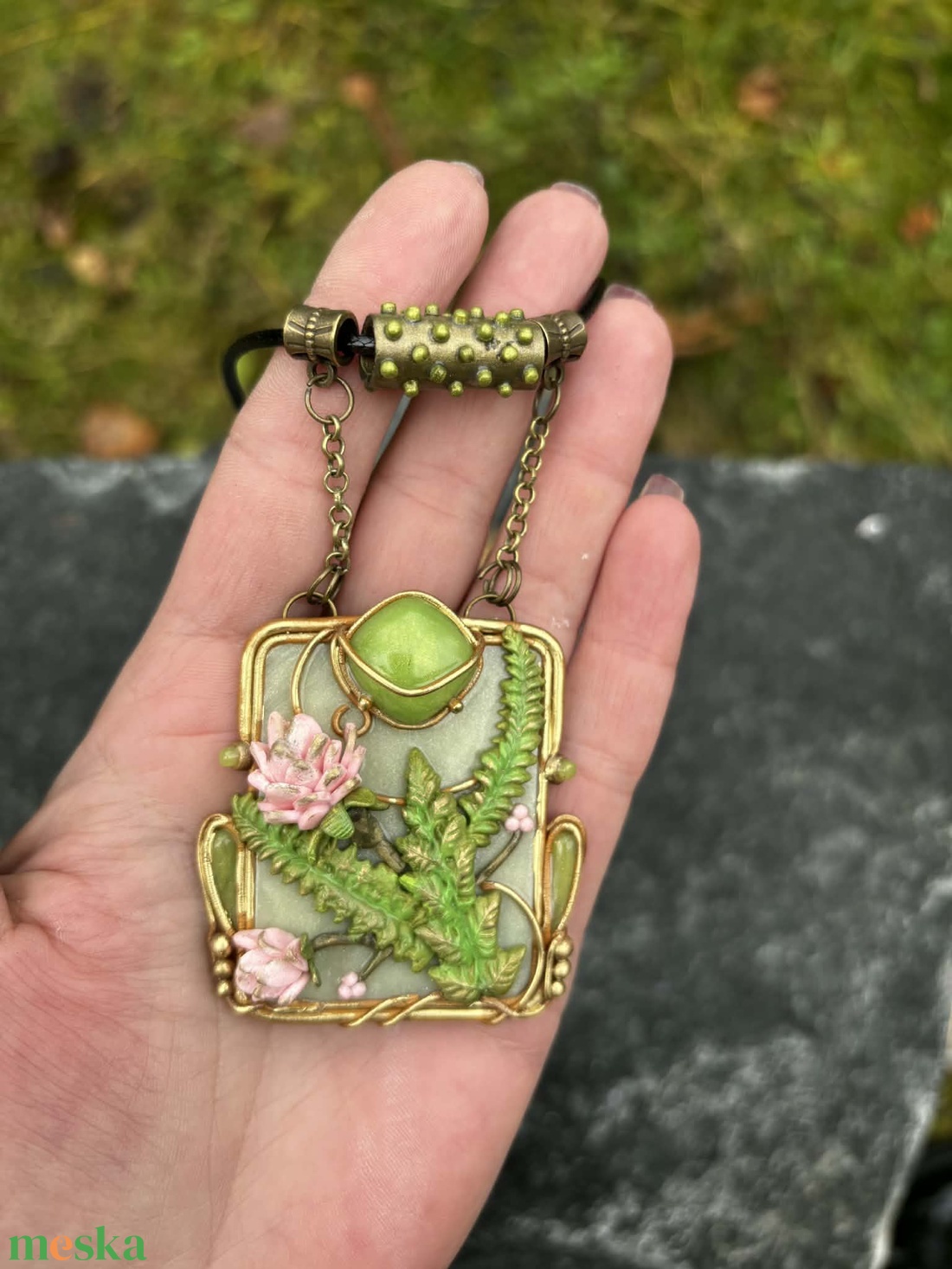 Páfrány nyaklánc - ékszer - nyaklánc - medálos nyaklánc - Meska.hu