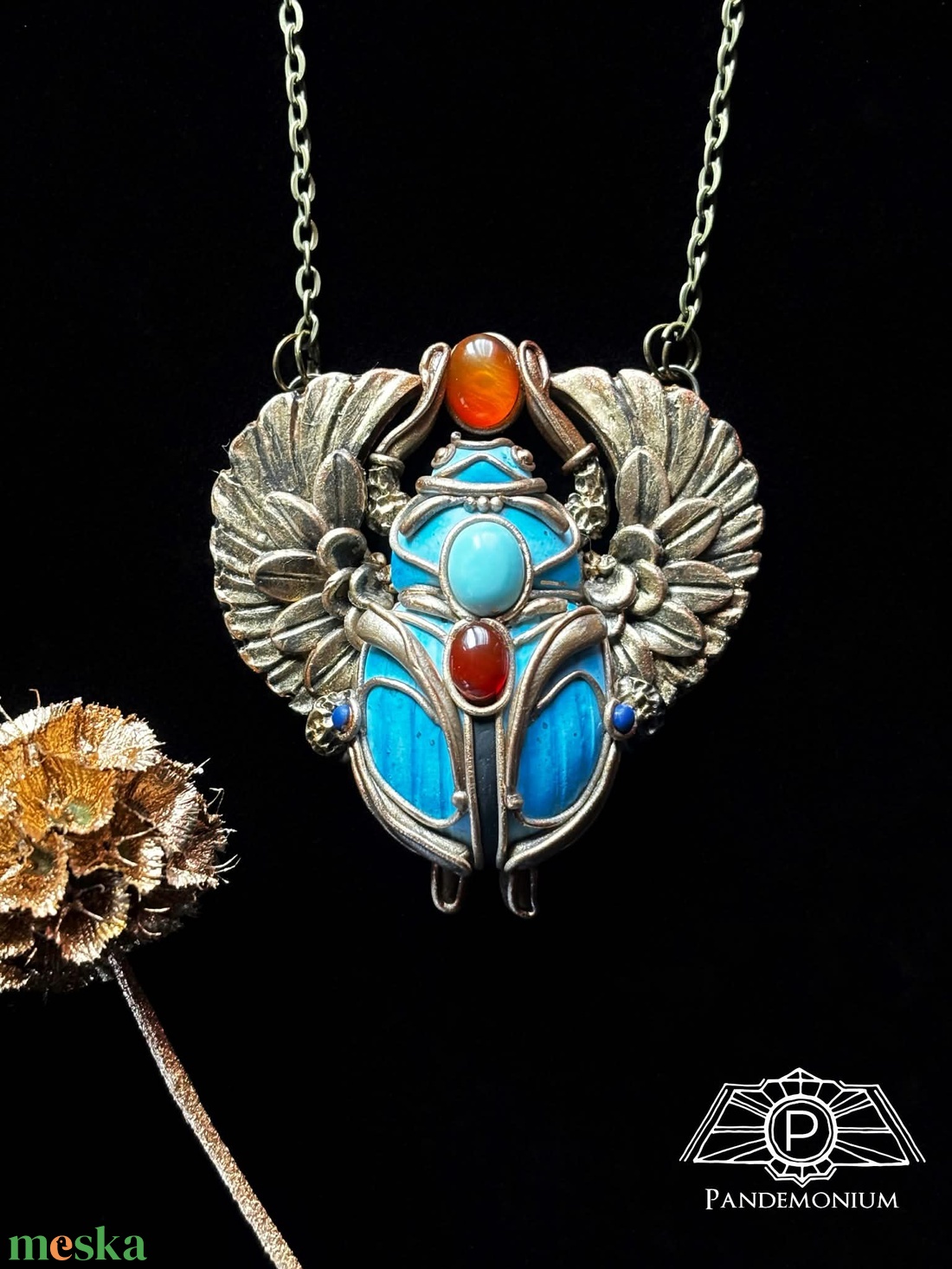 Scarabeus nyaklánc - ékszer - nyaklánc - medálos nyaklánc - Meska.hu