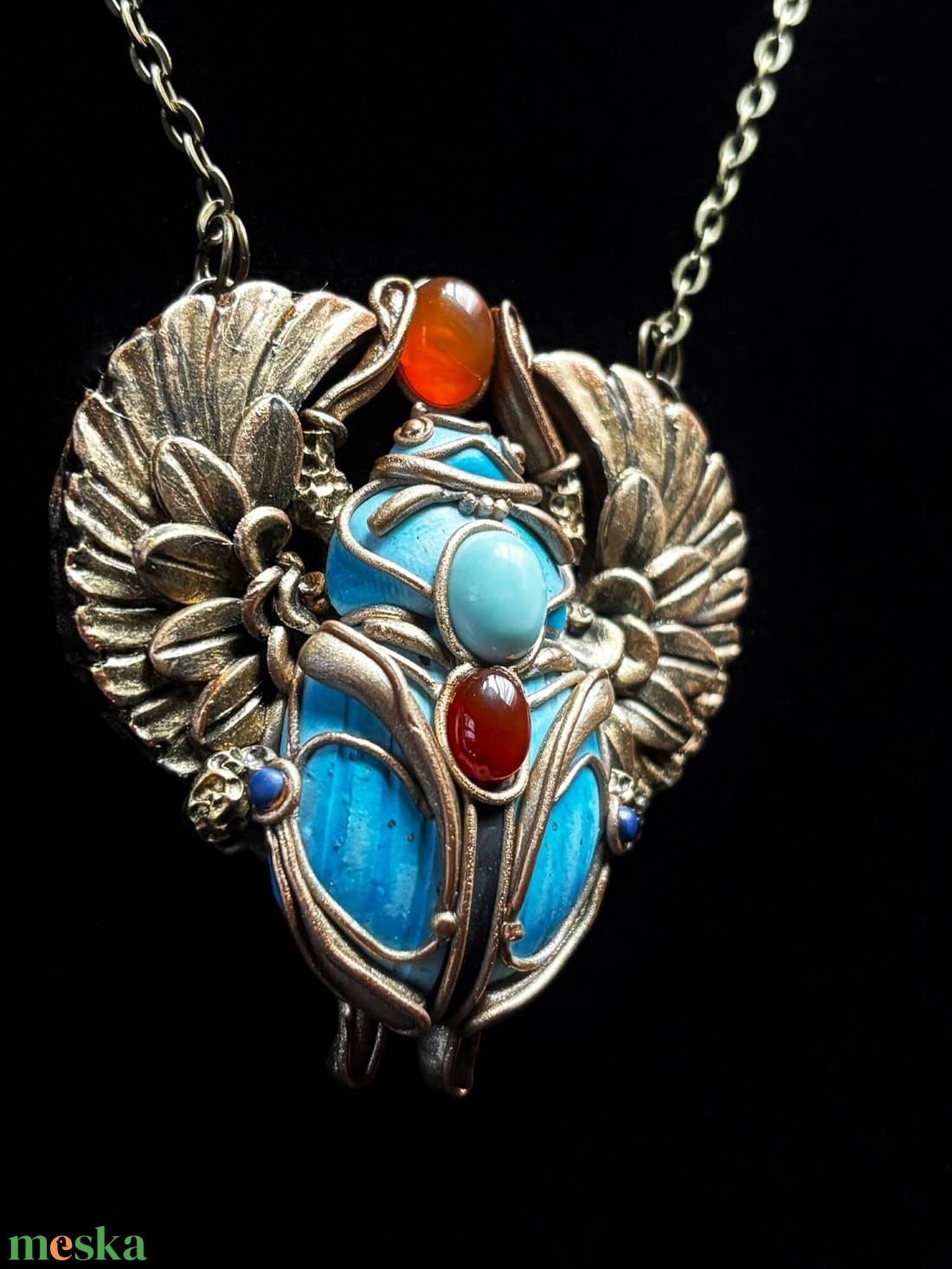 Scarabeus nyaklánc - ékszer - nyaklánc - medálos nyaklánc - Meska.hu