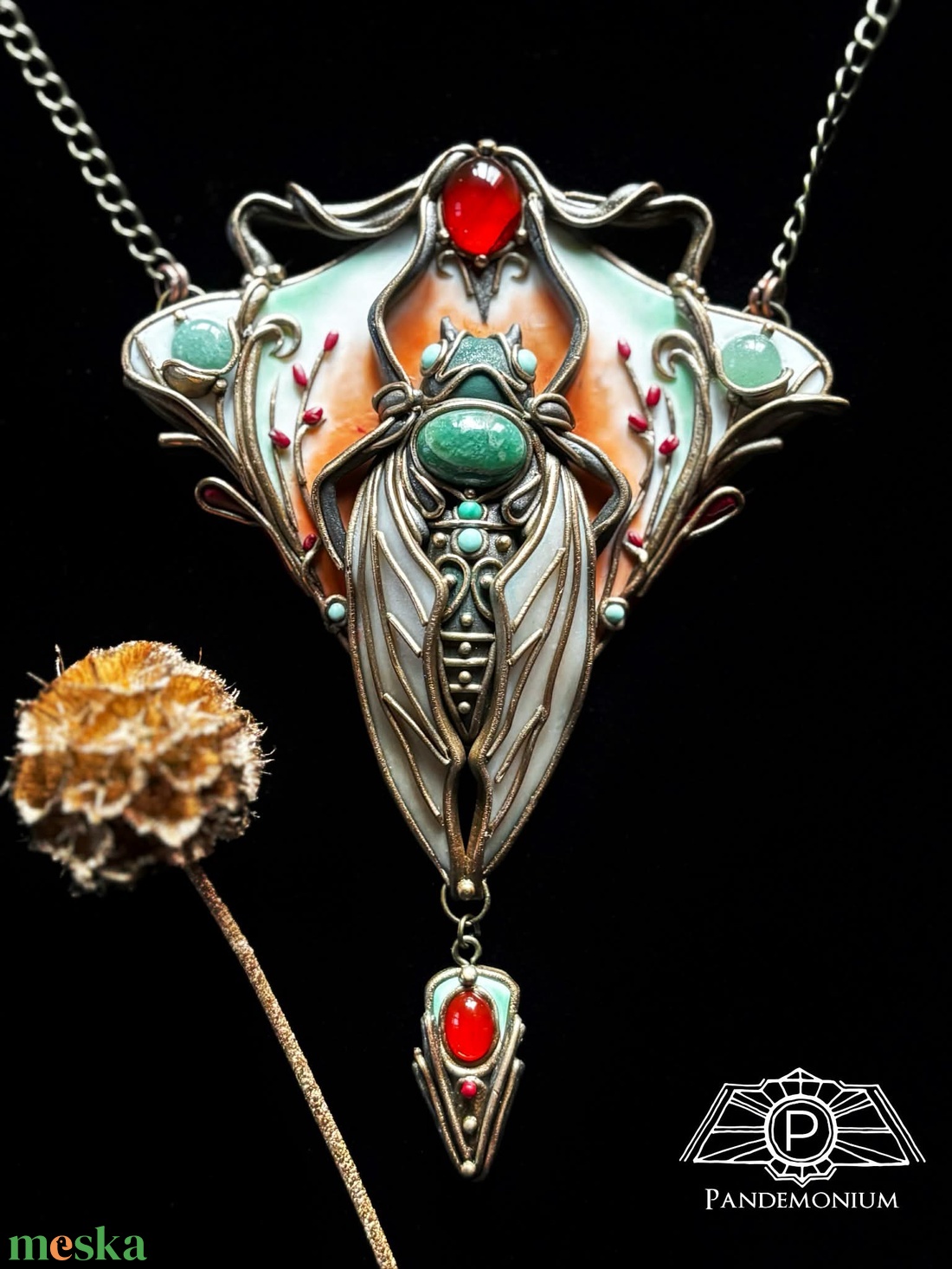 Art Nouveau nyaklánc - ékszer - nyaklánc - medálos nyaklánc - Meska.hu