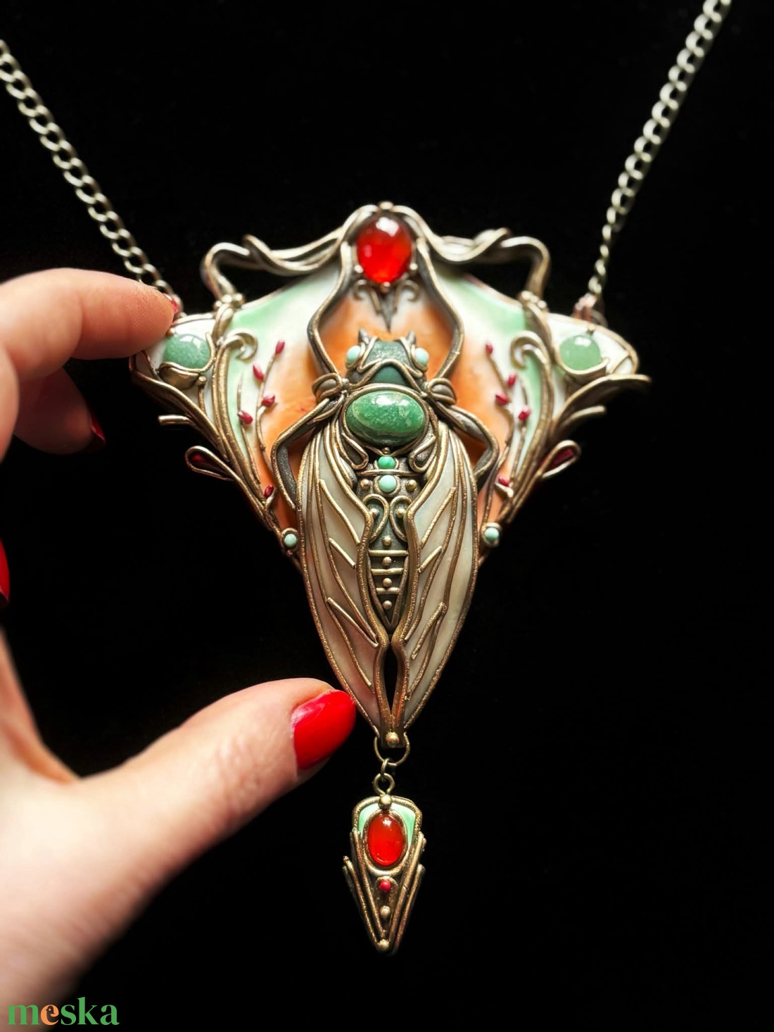 Art Nouveau nyaklánc - ékszer - nyaklánc - medálos nyaklánc - Meska.hu