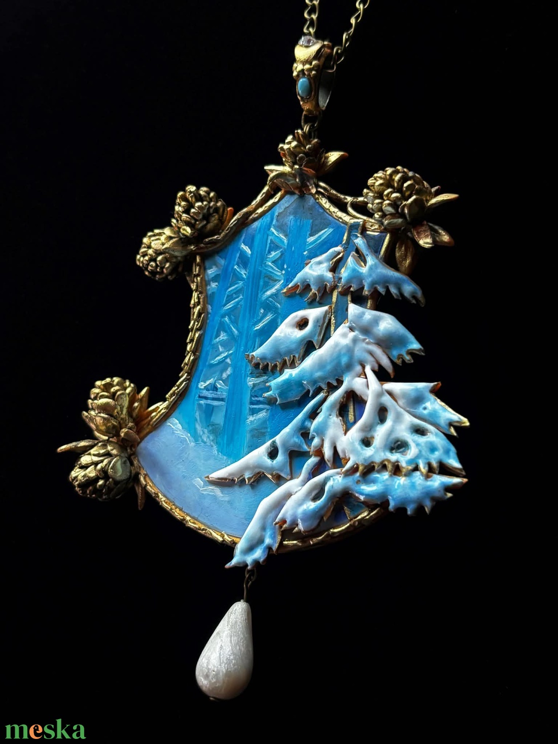 Antik téli nyakék - ékszer - nyaklánc - medálos nyaklánc - Meska.hu