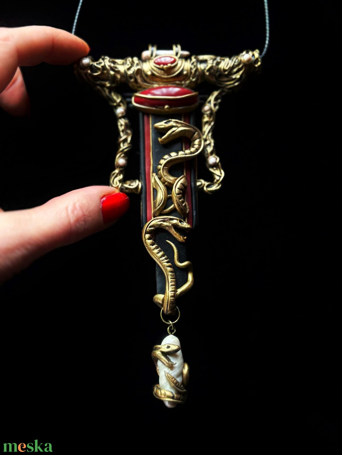 Demonia kígyós nyaklánc - ékszer - nyaklánc - medálos nyaklánc - Meska.hu