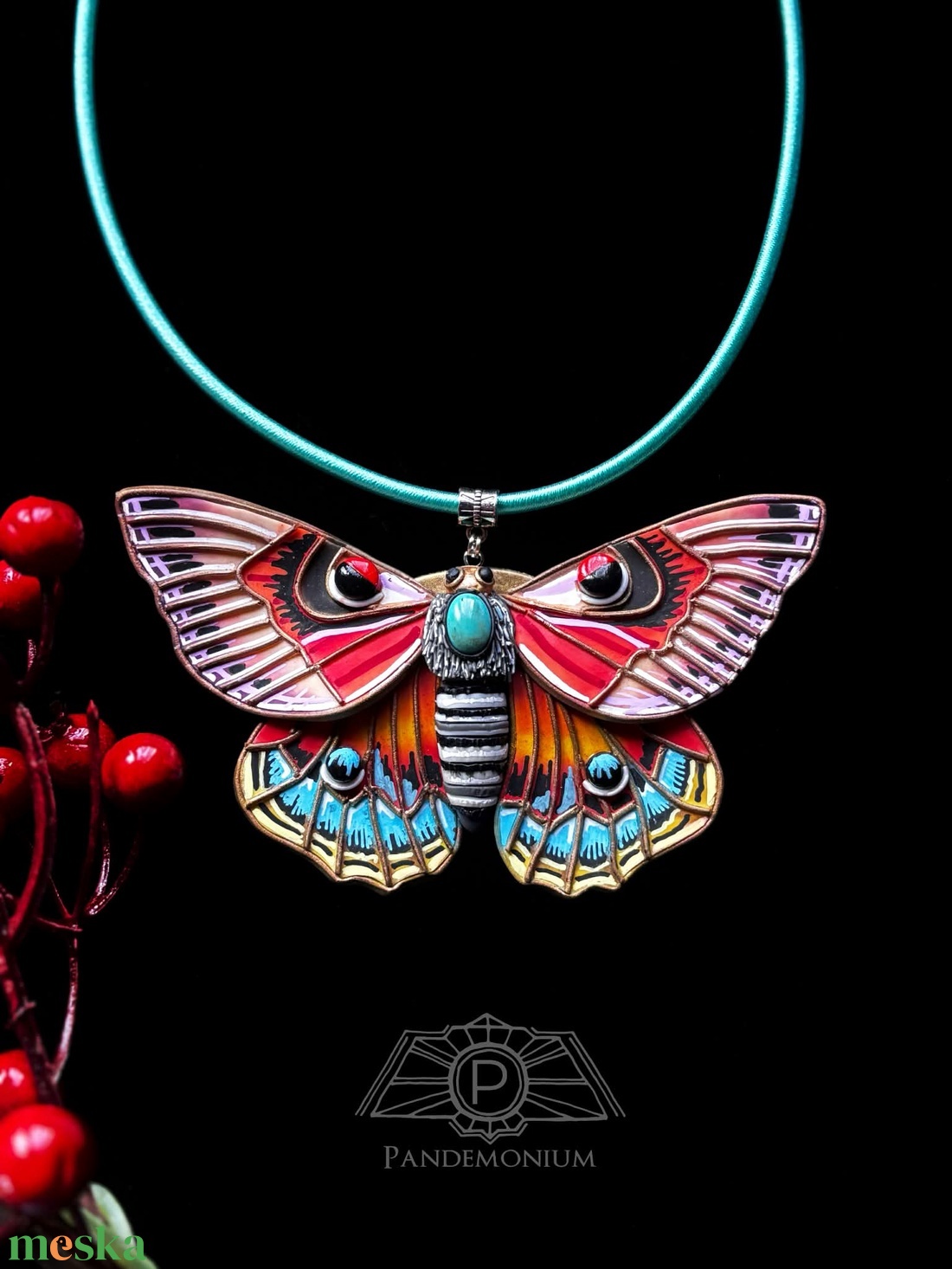 Tarka pillangós nyaklánc - ékszer - nyaklánc - medálos nyaklánc - Meska.hu